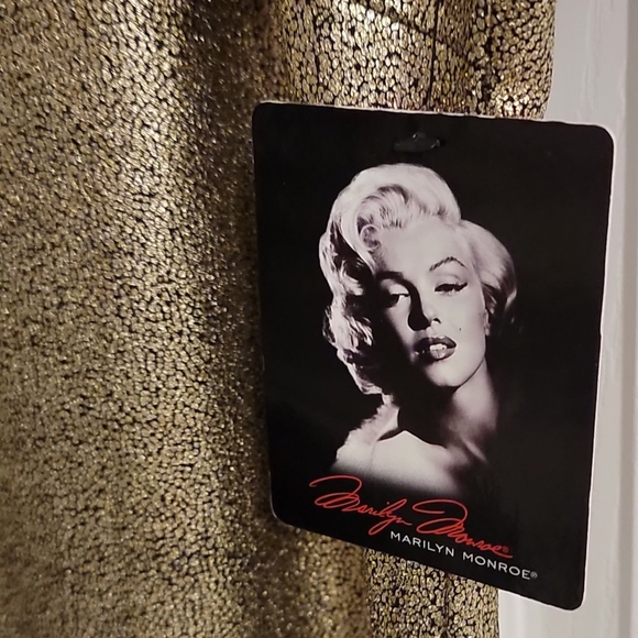 Marilyn Monroe Dress, Women's Gold Foil Bodycon Dress, Size Medium - Picture 4 of 10